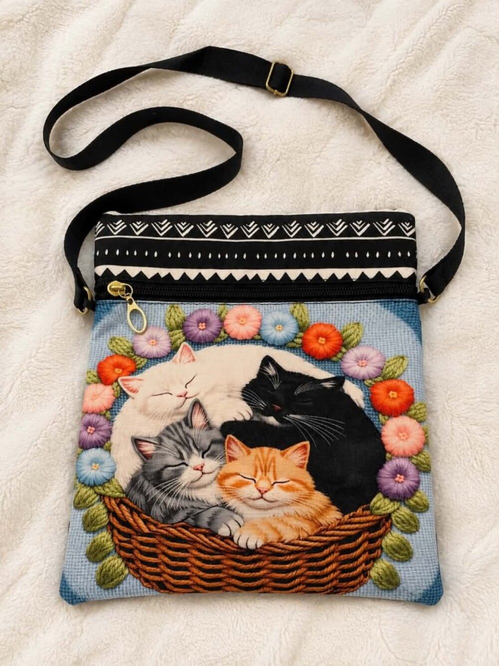Adorable cat-themed crossbody bag